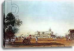 Постер Фрейзер Джеймс (акв) Lall Bazaar and the Portuguese Chapel, Calcutta, engraved by Robert Havell, pub. 1824
