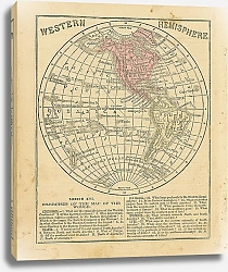Постер Карта западного полушария 1