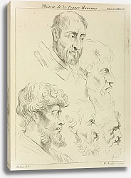 Постер Рубенс Петер (Pieter Paul Rubens) Five studies of men’s heads, four in profile