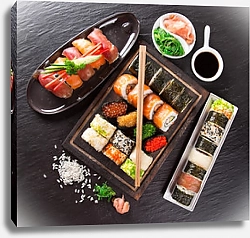 Постер Японский набор суши из морепродуктов