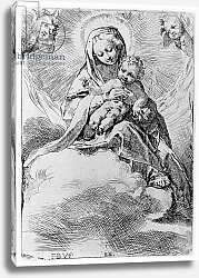 Постер Бароччи Федерико The Virgin and Child in the clouds