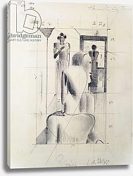 Постер Шлемер Оскар Figures in a room, by Oskar Schlemmer, pencil on paper. Germany, 20th century.