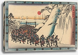 Постер Утагава Хирошиге (яп) Army Rounding Hill in Snow