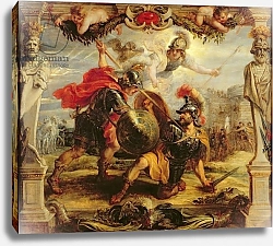 Постер Рубенс Петер (Pieter Paul Rubens) Achilles Defeating Hector, 1630-32