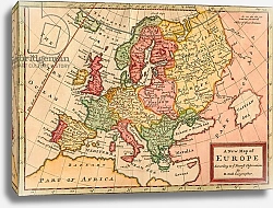 Постер A New Map of Europe According to the Newest Observations by H. Moll Geographer. c. 1720