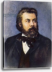 Постер Школа: Русская 19в. Portrait of Modest Mussorgsky 1