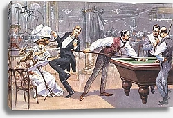 Постер Playing billiards