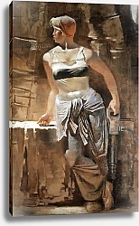 Постер A Girl: Metro-Builder' 1937 Painting by A, Samokhvalov, Socialist Realism.