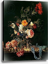 Постер Алст Виллем Still Life with Poppies and Roses