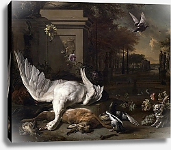 Постер Виникс Ян Still Life with Swan and Game before a Country Estate
