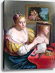 Постер Морелсе Паулюс Girl with a Mirror, an Allegory of Profane Love, 1627