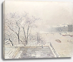 Постер Писсарро Камиль (Camille Pissarro) Лувр под снегом