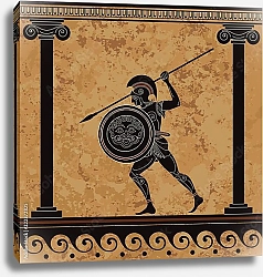 Постер Древнегреческий воин с копьем