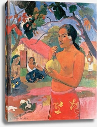 Постер Гоген Поль (Paul Gauguin) Женщина, держащая плод