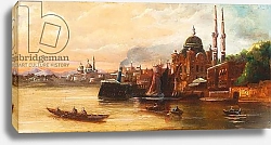 Постер Turks rowing on the Bosphorus before a mosque