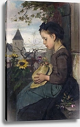 Постер Марис Якоб Девочка, сидящая у дома