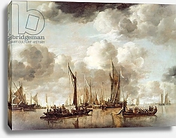 Постер Капель Ян A Dutch Yacht Firing a Salute as a Barge Pulls Away, 1650