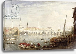 Постер Нэш Фредерик The Monument and London Bridge, c.1820-80