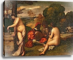 Постер Тициан (Tiziano Vecellio) Le Concert Champetre, c.1510