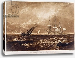 Постер Тернер Вильям (последователи) The Leader Sea Piece, engraved by Charles Turner 1859-61