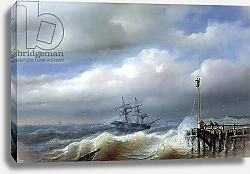 Постер Клейс Поль Rough Sea in Stormy Weather, 1846