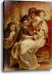 Постер Рубенс Петер (Pieter Paul Rubens) Портрет Елены Фоурмен с двумя детьми