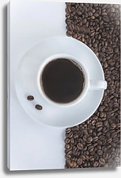 Постер Белая чашка и чёрный кофе