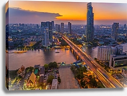 Постер Таиланд, Бангкок. Город на закате