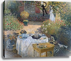 Постер Моне Клод (Claude Monet) The Luncheon: Monet's garden at Argenteuil, c.1873