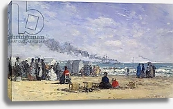 Постер Буден Эжен (Eugene Boudin) The Beach at Trouville at Bathing Time; La Plage de Trouville a l'Heure du Bain, 1868