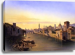 Постер Перро Антуан Флоренция, вид на реку Арно