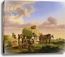 Постер Велде Адриан Haymakers resting in a field