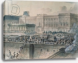 Постер Хауель Жан The Arrival of Louis XVI in Front of the Louvre, 17th July 1789