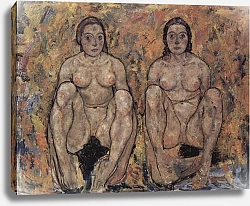 Постер Шиле Эгон (Egon Schiele) Сидящая женская чета