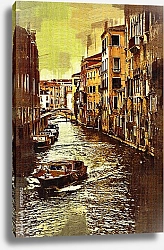 Постер Венецианский канал с лодками