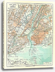 Постер Карта Нью Йорка и окрестностей