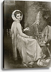 Постер Ромни Джордж Lady Hamilton as The Spinster, engraved by Thomas Cheesman, 1901