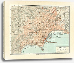 Постер Карта Неаполя, конец 19 в.