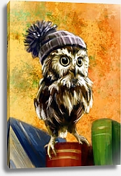 Постер Совёнок в шапке с помпоном