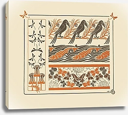 Постер Верней Морис Abstract design based on birds, fish, butterflies, dragonflies