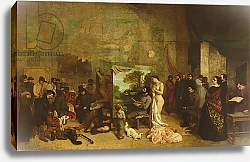 Постер Курбе Гюстав (Gustave Courbet) The Studio of the Painter, a Real Allegory, 1855 4