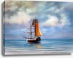 Постер Корабль в спокойном море