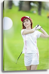 Постер Девушка играющая в гольф