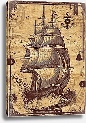 Постер Винтажный навигационный плакат