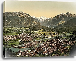 Постер Швейцария. Вид на город Интерлакен