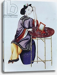 Постер Школа: Китайская 18в. A Chinese Woman Arranging her Hair, Qianlong Period
