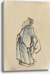 Постер Хокусай Кацушика Fukurokuju, the god of wisdom, wealth, long life, and happiness, one of the seven lucky gods