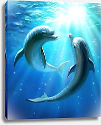 Постер Два дельфина