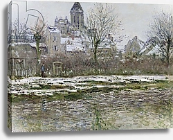Постер Моне Клод (Claude Monet) The Church at Vetheuil under Snow, 1878-79