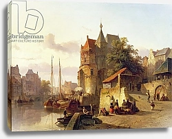 Постер Спрингер Корнелис Fortified Buildings on the Banks of a Canal